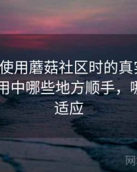 第一次使用蘑菇社区时的真实感受：日常使用中哪些地方顺手，哪些需要适应