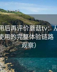 多次使用后再评价蘑菇tv：从找资源到持续使用的完整体验链路（稳定性观察）