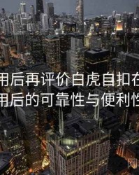 多次使用后再评价白虎自扣在线：长期使用后的可靠性与便利性分析