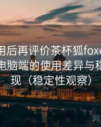 多次使用后再评价茶杯狐foxcup：在手机与电脑端的使用差异与稳定性表现（稳定性观察）