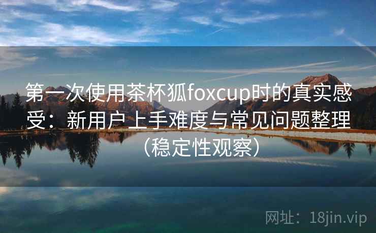 第一次使用茶杯狐foxcup时的真实感受：新用户上手难度与常见问题整理（稳定性观察）