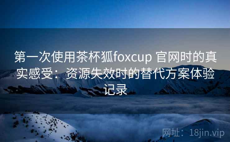 第一次使用茶杯狐foxcup 官网时的真实感受：资源失效时的替代方案体验记录