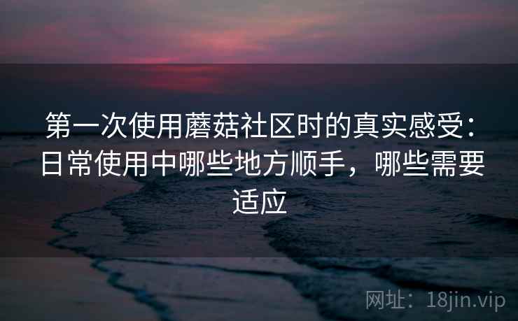 第一次使用蘑菇社区时的真实感受：日常使用中哪些地方顺手，哪些需要适应
