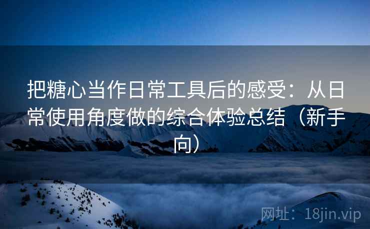 把糖心当作日常工具后的感受:从日常使用角度做的综合体验总结(新手向) 把糖心当作日常工具后的感受:从日常使用角度做的综合体验总结(新手向)